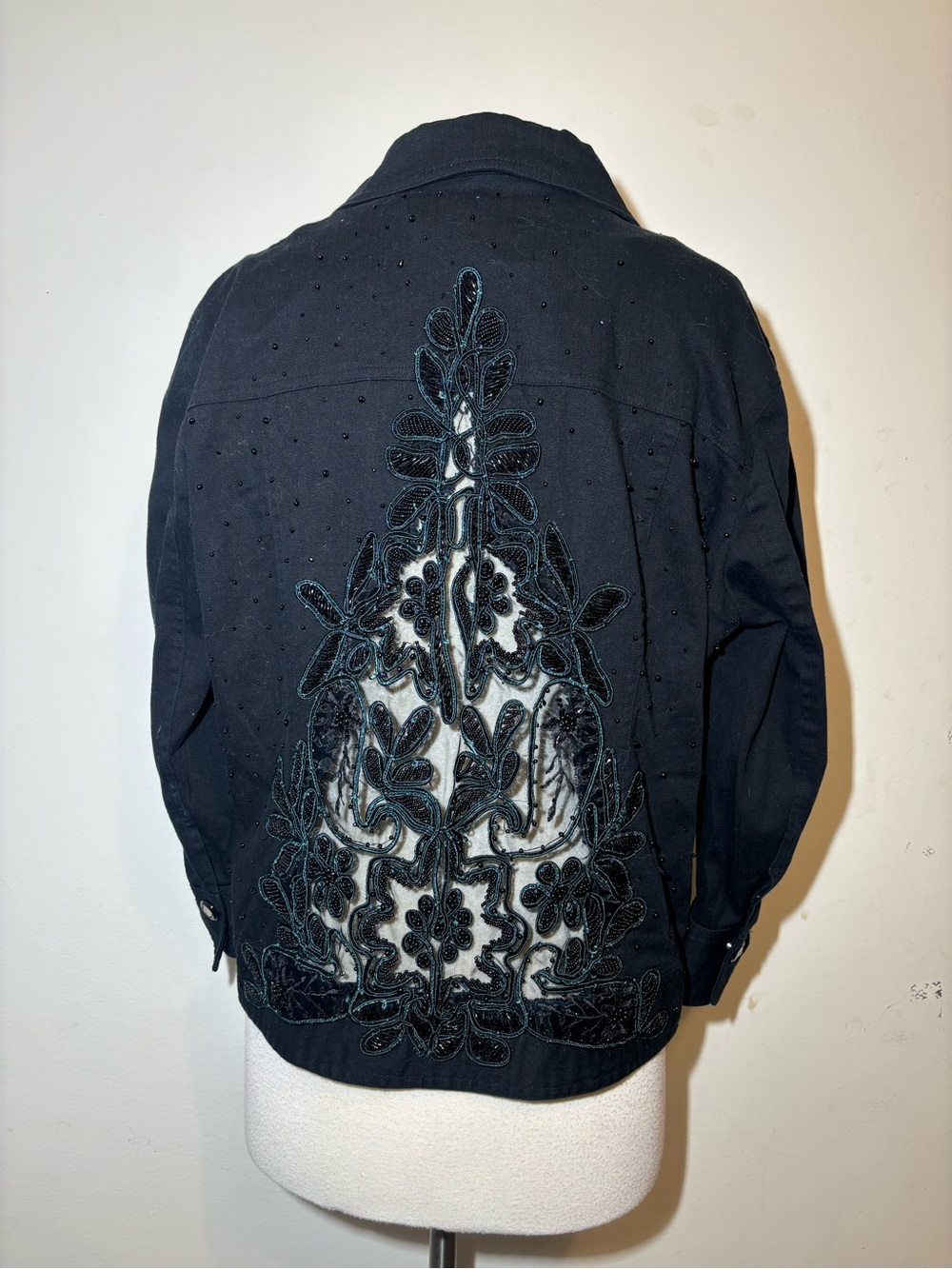 Multiples Black Men's Lightweight Jacket with Embroidered Back Panel